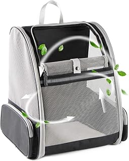 Innovative Traveler Bubble Backpack Black Polyester Pet Carriers for Cats and Dogs