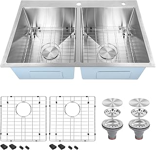 Handmade Double Bowl Kitchen Sink for Convenient Dishwashing