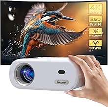 Futuzen Android 11 Projector with 180 Degree Rotation and Screen Adjustment, Portable Mini Video LED Laser Home Cinema Ultra Short Throw Projector 4K Full HD