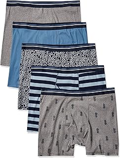 New Cotton Men's Underwear Boxer Shorts Cotton Printed Color Matching Mid-Waist Boxer Briefs