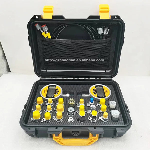 Excavator Diagnostic Tools Digital Hydraulic Pressure Gauges Set 2 Gauge Measuring Instruments Testing Tool Test Kit