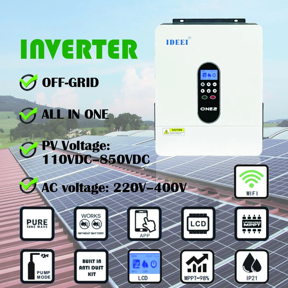 AC+DC 7.5kw 11kw 15kw 18.5kw 22kw 30kw All in One MPPT off Grid Solar Power Inverter for Home Use and Solar Pump Inverter