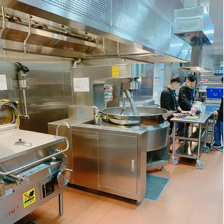 Jacketed Kettle Cook Mixer Machine 304 Stainless Steel Cooking Equipment Motor Core Component for Winery Bakery Flour Mill