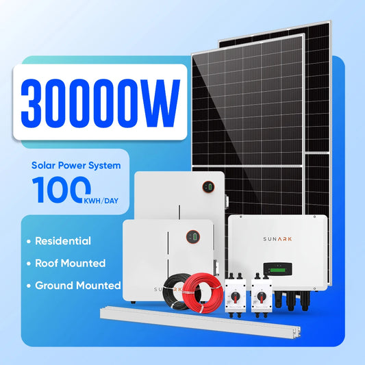 Complete 10Kw Solar Energy Panel System 5Kw 15Kw 20Kw 30Kw Hybrid Home Solar Power System With Solar Panel