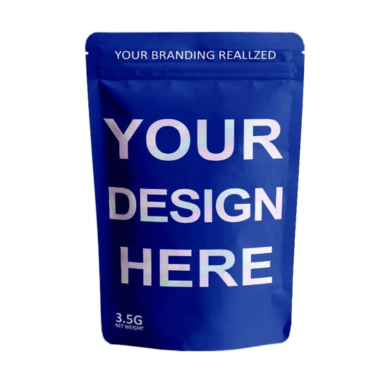 Custom Printed Resealable Ziplock Food Die Cut Bag Smell Proof Stand up Pouches 3.5G Plastic Packaging Mylar Bags