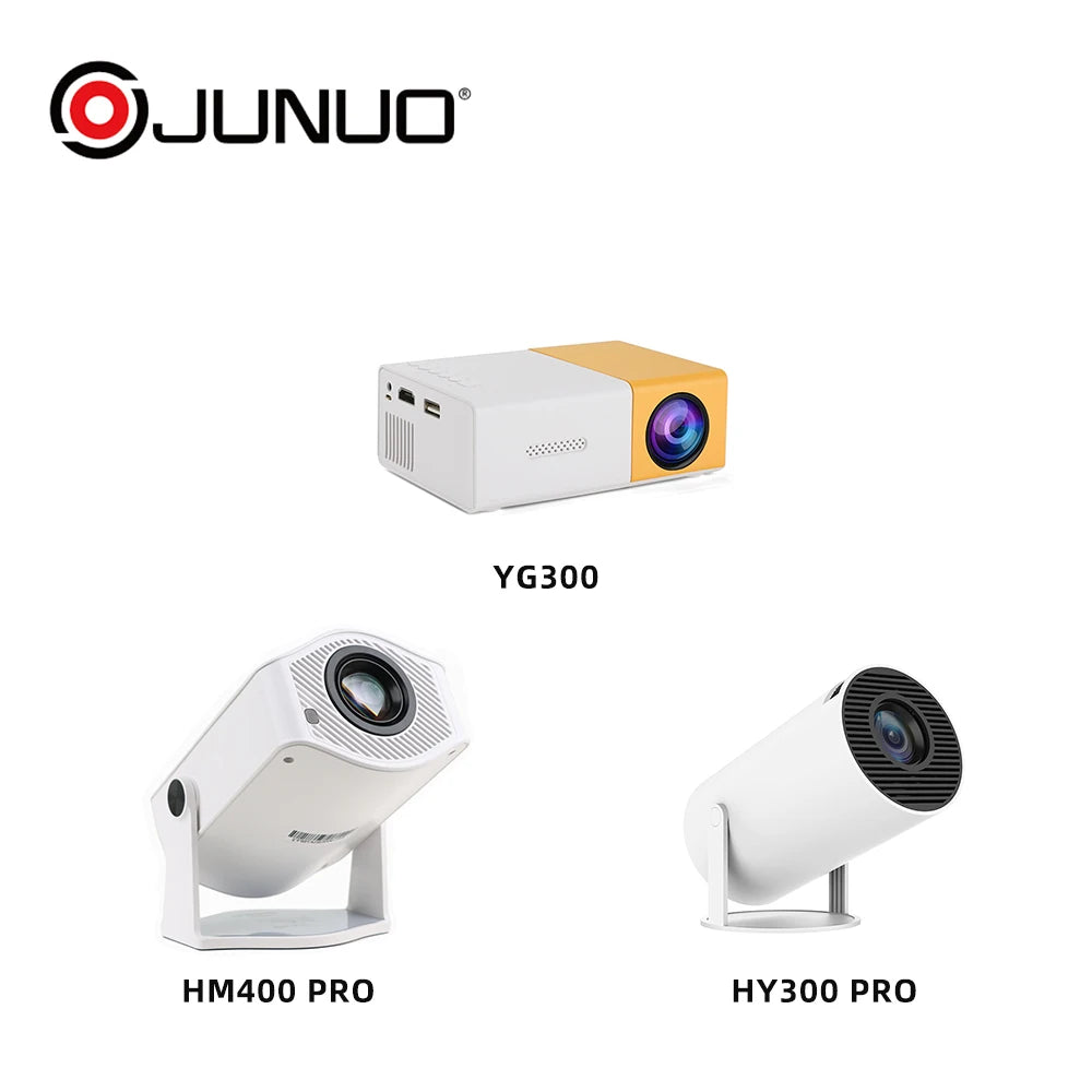 JUNUO YG300 Mini Mobile Projector High Lumen Portable Home Theater with Wireless Smart Features New and Improved Projector