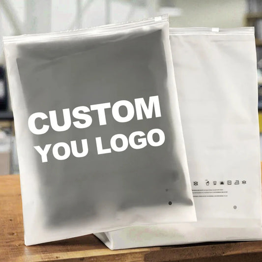 Best Selling Printed Logo Resealable Poly Pe T-Shirts Bag Custom Frosted Zipper Plastic Packaging Zip Lock Bag for Clothes