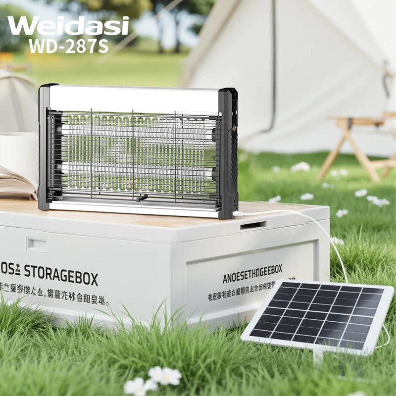 Bug Zappers Outdoor Purple Light Electric Fly Trap Mosquito Repellent Light Plug in Mosquito Killer Lamp with Solar Panel