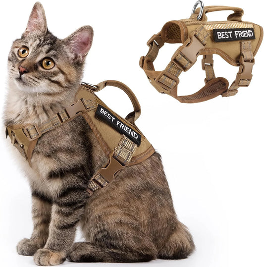 DUOMM New Fashion Nylon Tactical Cat Harness and Leash Reflective Design Adjustable Large Cat Vest Harness