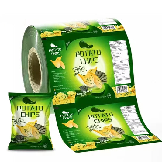 China Supplier Automatic Packaging Aluminum Foil Food Packaging Film Plastic Laminated Sachet Plastic Film Roll for Snack