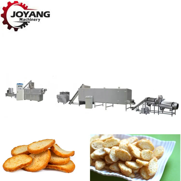 Crouton Bread Chips Production Line Extruded Bread Croutons Snacks Making Machine