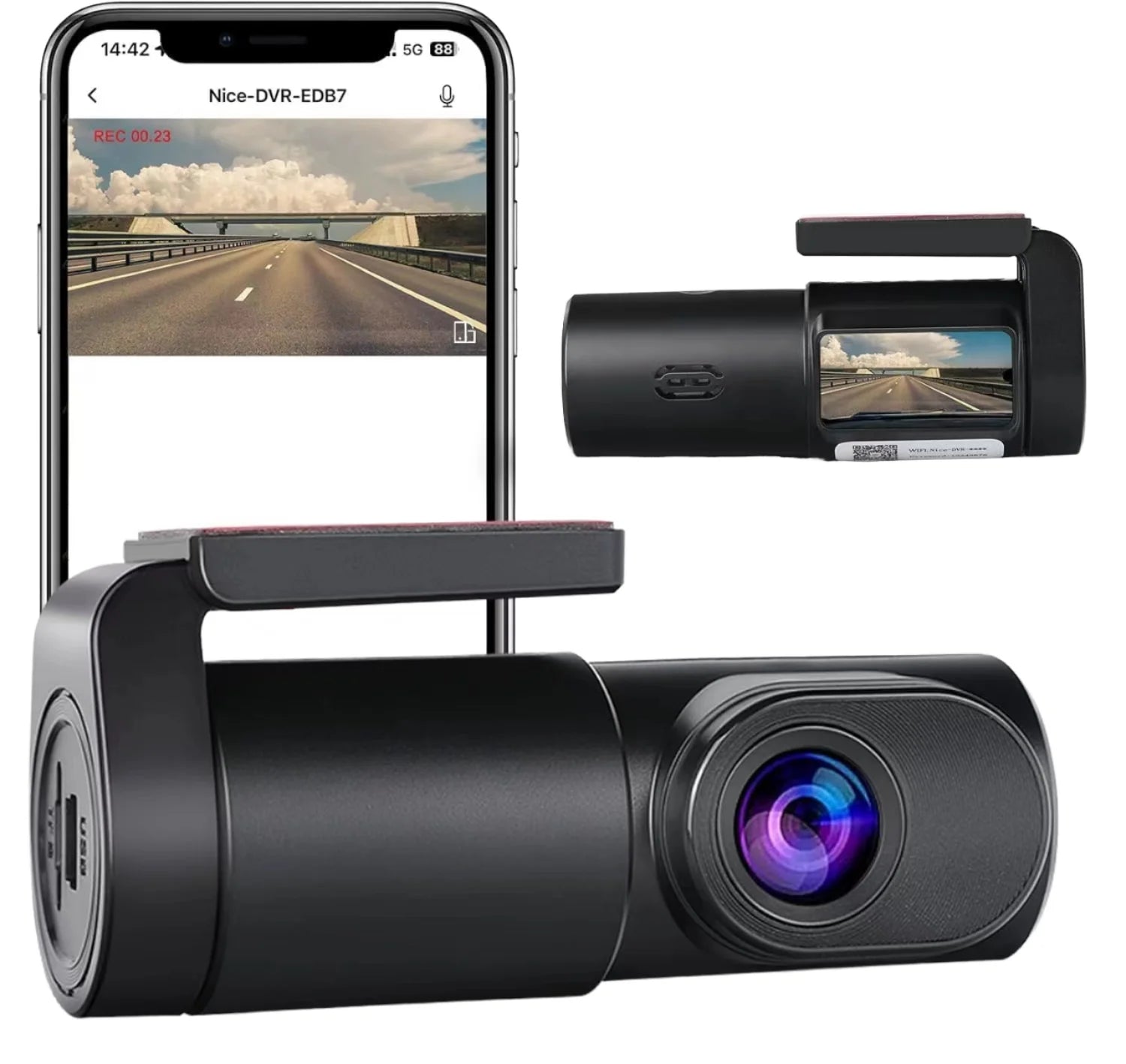 Mini Dash Cam FHD 1080P Wholesale Cheap App Control 1-Year 2.0" IPS Screen Front Rear Night Vision Video Recorder"