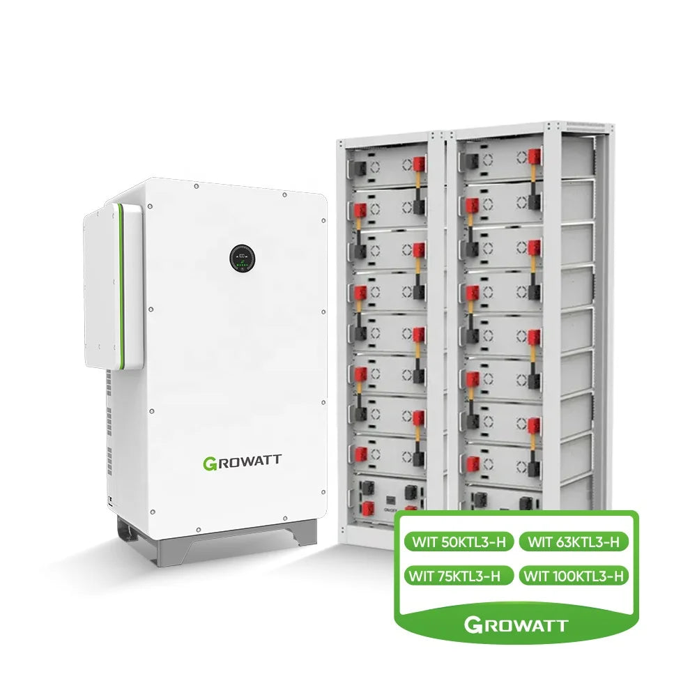 Growatt Industrial Commercial Solar Electricity Energy Storage System 50kW 100Kw BESS Complete Hybrid Solar Power System Kit