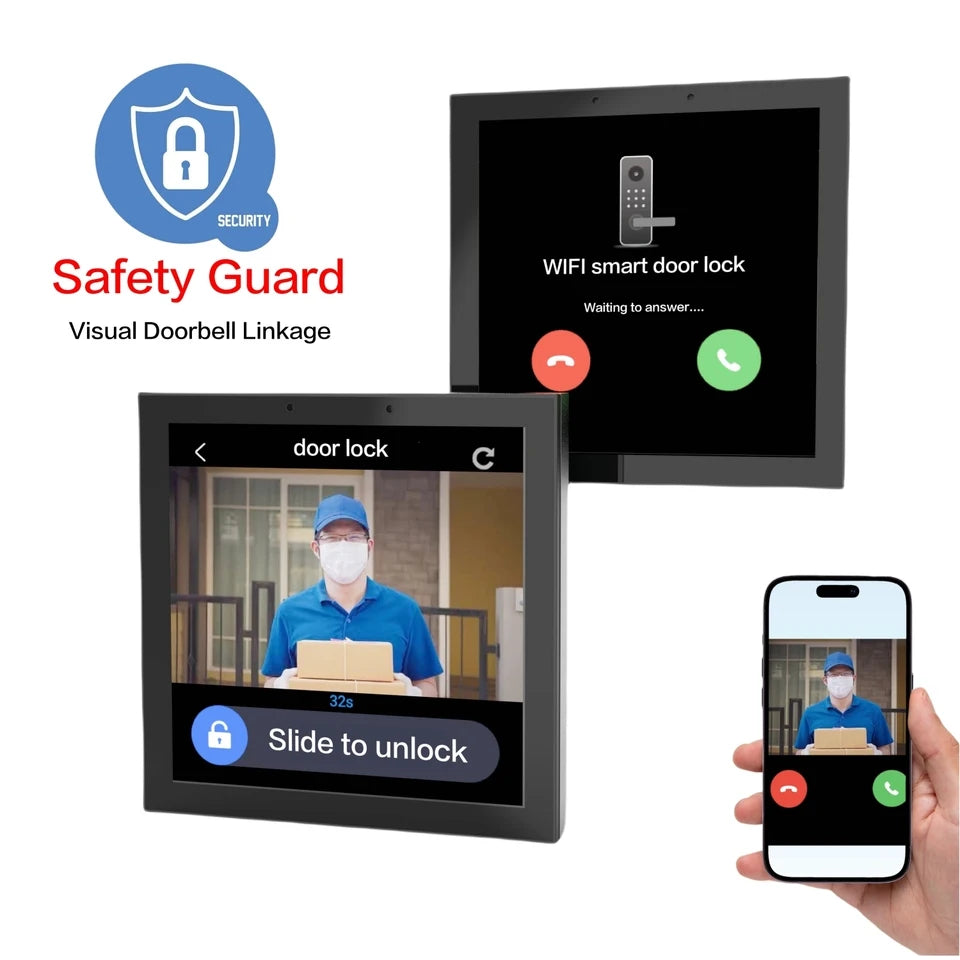 F4 Tuya Smart WiFi ZigBee 4-Inch Intelligent Central Control Screen Background Music Player Home Automation Interface