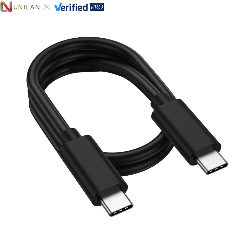 UNIEAN 0.6M PVC Type C Data Cable 10Gbps USB C Cable for Transportation Electronic Equipment