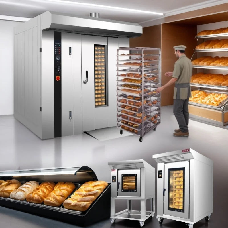 Industry Kitchen Rotation Gas Rotary Rack Commercial Baking Machine Oven Bakery Equipment for Bread and Cake Pizza Electric Sale