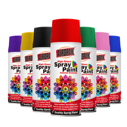 AEROPAK 400ML Oem Wholesaler Graffiti Drying Fast High Gloss Multi-purpose Color Acrylic Aerosol Spray Paint