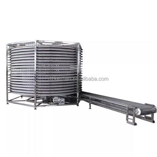 Automatic New Mesh Tower Conveyor Spiral Cooling Equipment for Assembly Line for Cookies Bread Cakes Freeze Frozen Foods