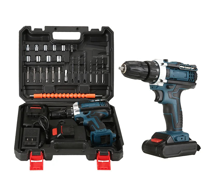 Wholesale Cordless Electric Drill Machine Set New Household Lithium Rechargeable Screwdriver OEM Customizable