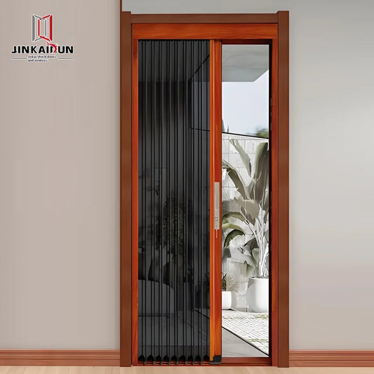 Diamond High-Speed Rail Anti-Theft Lock Infrared Mosquito Pest Repellent Aluminum Alloy Folding Screen Door Invisible Sliding