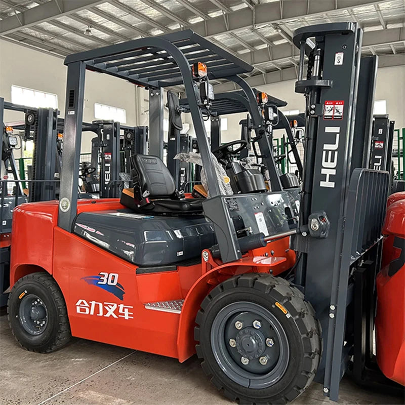 Heli 4*4 Forklift Container Mast 2.5 3ton Fork Lift diesel 4wd Cheap Used Forklifts with Cabin Lift Cylinder Cpcd30 Barrel Clamp
