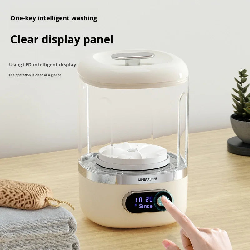 Portable Rechargeable Mini Smart All-In-One Wireless Washing Machine for Small Household Items No Installation Required