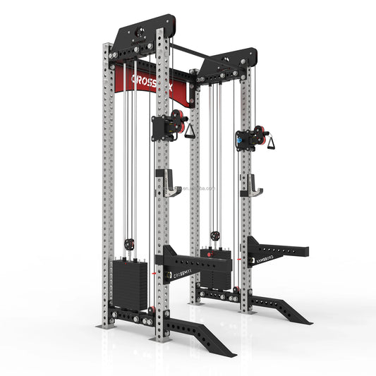 Crossmax Half Power Rack with Cable Crossover Multi-Functional Home & Commercial Gym Station
