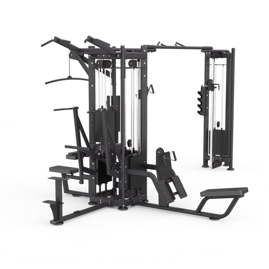 Commercial Gym Fitness Equipment 8-Station Multi-Function Trainer Iron Plate Loaded Machine Back Arms Strength Rack