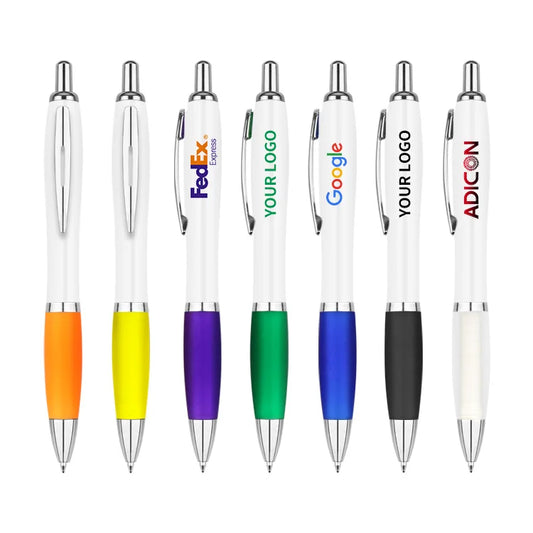Custom Logo Print Large Rubber Cover Ballpoint Pen Office Stationery Enterprise Advertisement Promotional Gift Plastic Ballpen