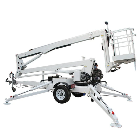 10m-24m New Diesel Electric Battery Power Aerial Work Platform Towable Articulated Boom Lift for Home Use Retail Cable Sling