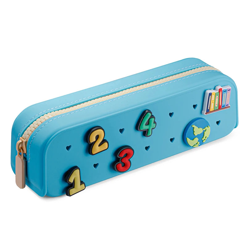 2025 New Wholesale Hole Silicone Pencil Case School Office Stationery Kid Creative DIY Pen Bag Multifunction Storage Pouch