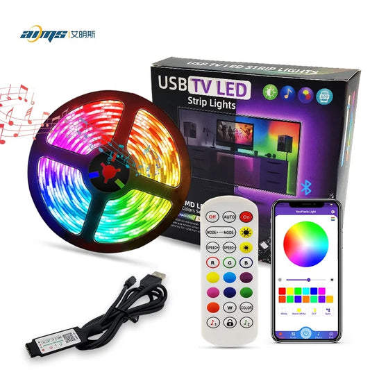 USB 5V Flexible Lighting Set Led Strips 5050 Smd Streifen Licht TV Backlight Kit RGB Smart Led Strip Lights for Home Decoration