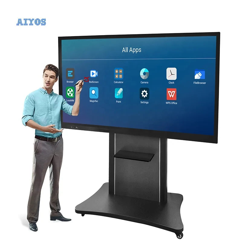 75" Interactive Flat Panel Touch Screen Digital Smart Board 4K UHD Commercial Display with Built-in Camera & Type-C Port