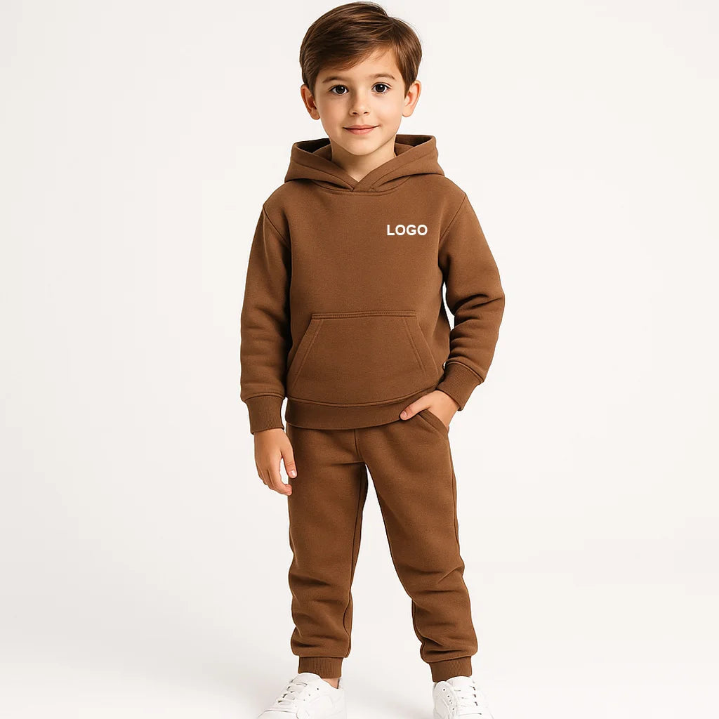 Private Label Kids Premium Fleece Hoodie & Jogger Set Soft Warm Tracksuit For Boys Winter Casual Wear OEM/ODM Available