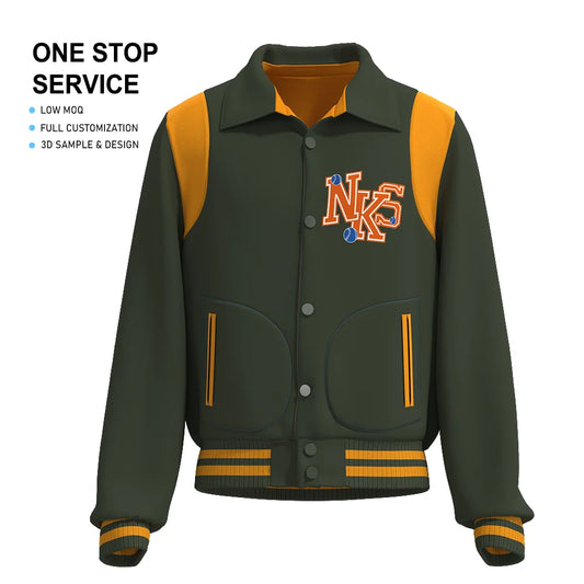 Factory Price Polyester Fleece Fabric Baseball Varsity Jacket Customizable Logo Youth Vintage Baseball Jacket For Men