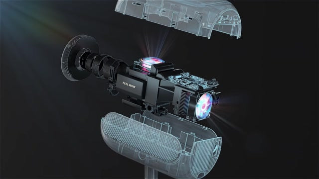 S90 DLP Android Smart 3D Projector 1+8g Office Home Camping Portable 4K HD Mini 2.4G / 5g Bual Band WiFi Projection Device - White / EU Plug